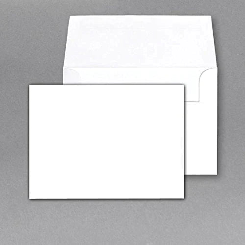 100lb. Cover White Heavy Blank Note Cards and Envelopes Size (A6) 4.5 x 6 - 50 per Pack. - This Is Not A Fold Over Card.