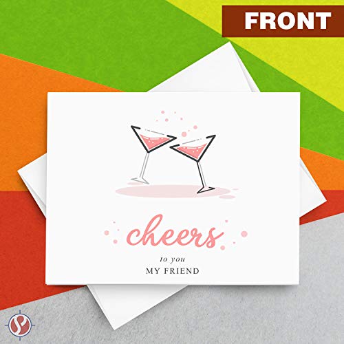 2023 Cheers and Congratulations Card 25 per Pack | A2 – 4.25 x 5.5” When Folded (Red) FoldCard