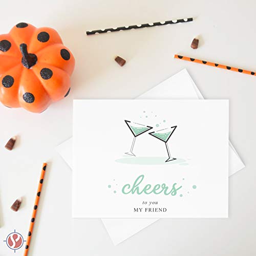 2023 Cheers and Congratulations Card & envelopes 25 per Pack - A2 4.25 x 5.5” When Folded (Green) FoldCard