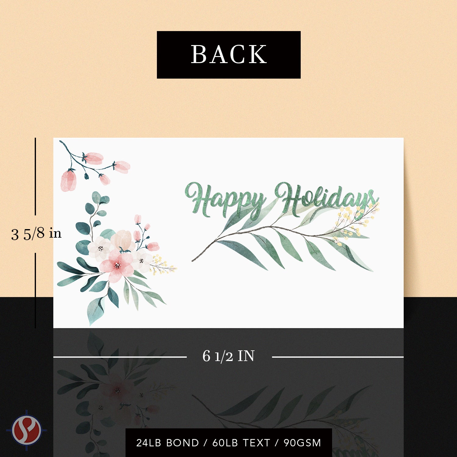 Happy Holidays Cash Envelopes w/ Blank Cards, 3-5/8 x 6-1/2 Inches | 25 per Pack