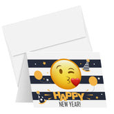 2026 Have A Happy New Year Greetings Cards - Funny and Cute Emoji Holiday Cards - Set of 25
