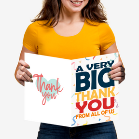 A Big Thank You Greeting Cards with Envelopes – 8.5" x 11" Jumbo Size Cards for Large Groups and Teams  – 2 per Pack