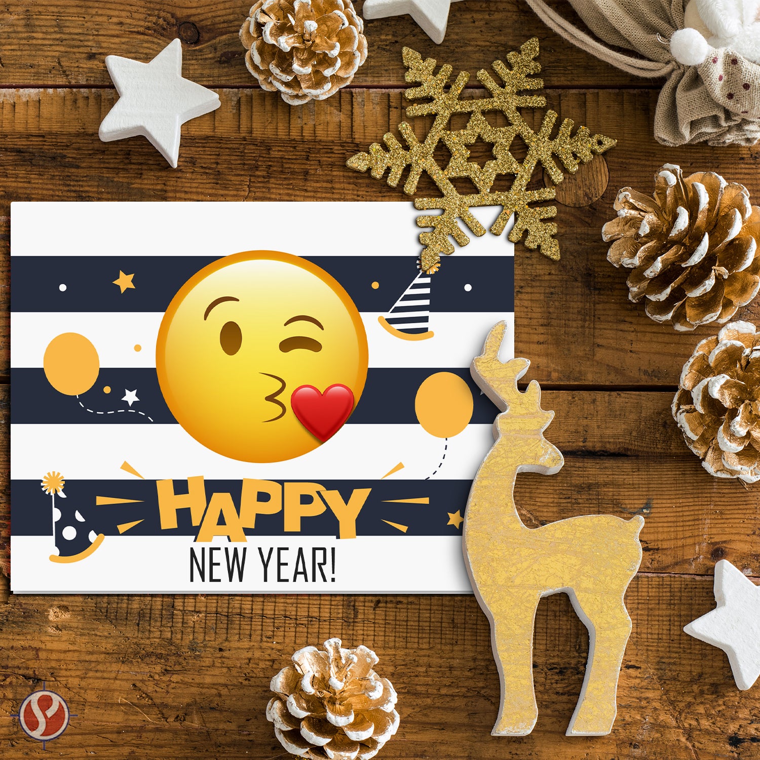 2026 Have A Happy New Year Greetings Cards - Funny and Cute Emoji Holiday Cards - Set of 25
