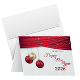 2026 Happy New Year Cards & Envelopes 25 Half Fold Cards & A7 Envelopes | 5 x 7 Inches