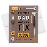 To the Dad Who Can Fix Anything, Happy Father's Day Greeting Cards and Envelopes for Dad, Stepdad | 4.25 x 5.5 | 10 per Pack