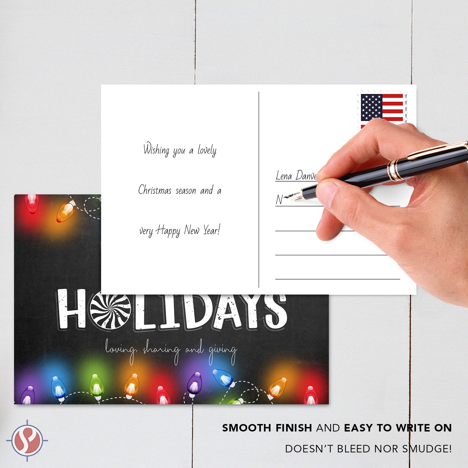 2026 Happy Holidays - Loving Sharing Giving Postcards for Christmas New Year's Greetings, Invitations - 4" x 6" - 25 per Pack
