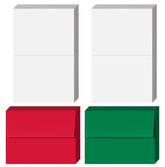 Tarjeta de felicitación de Navidad 2023 sobre A7 - 25 sobres rojos y 25 verdes