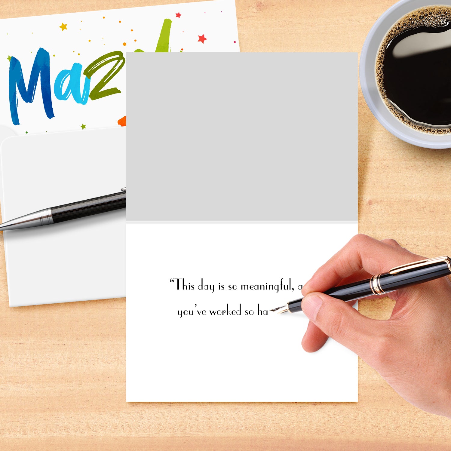 Mazel Tov Congratulations Greeting Cards and Envelopes – Bar and Bat Mitzvah, Weddings and Jewish Celebrations – 4.25" x 5.5" – 10 per Pack