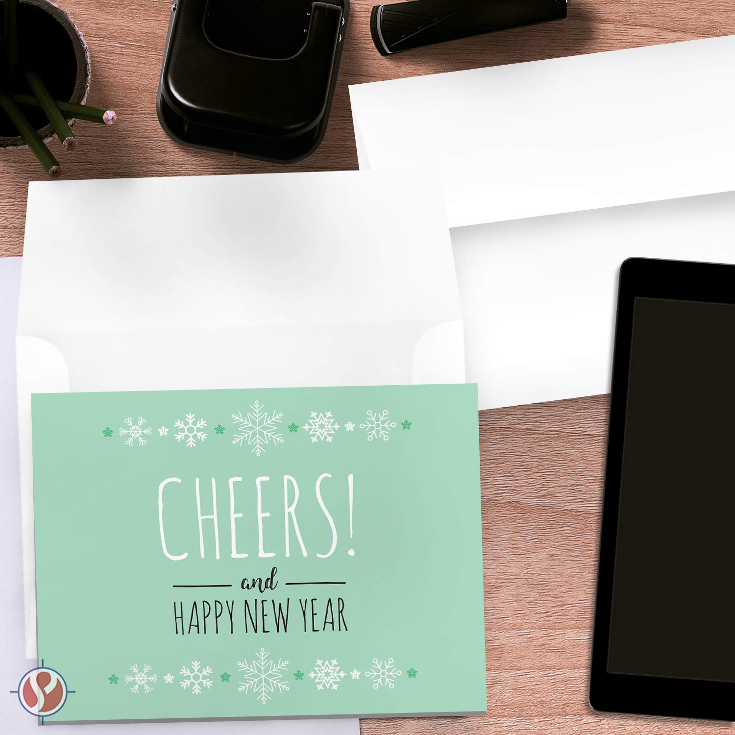 2023 Happy New Year Cheers Cards 25 tarjetas y 25 sobres por paquete