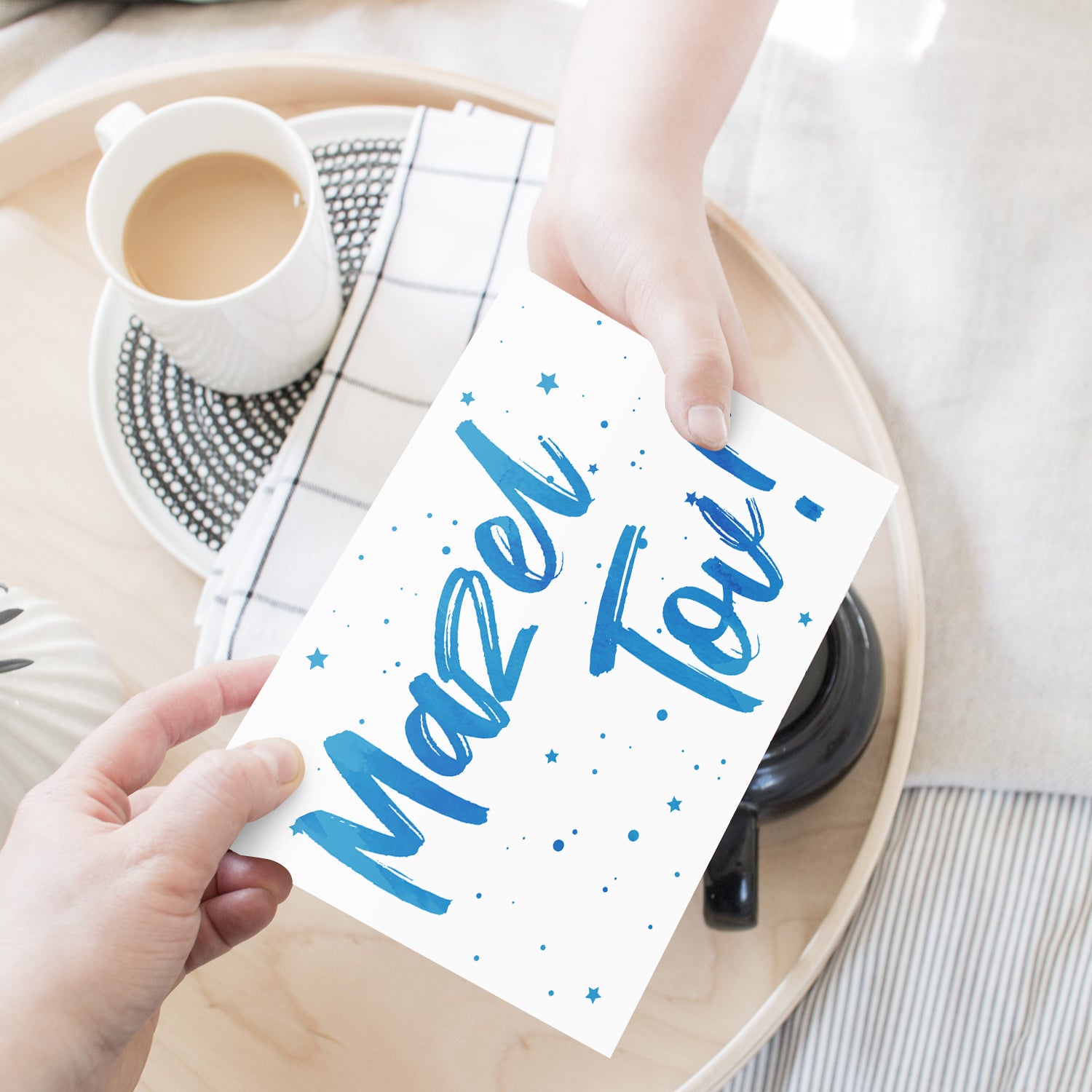 Mazel Tov Congratulations Greeting Cards and Envelopes – Bar and Bat Mitzvah, Weddings and Jewish Celebrations – 4.25" x 5.5" – 10 per Pack