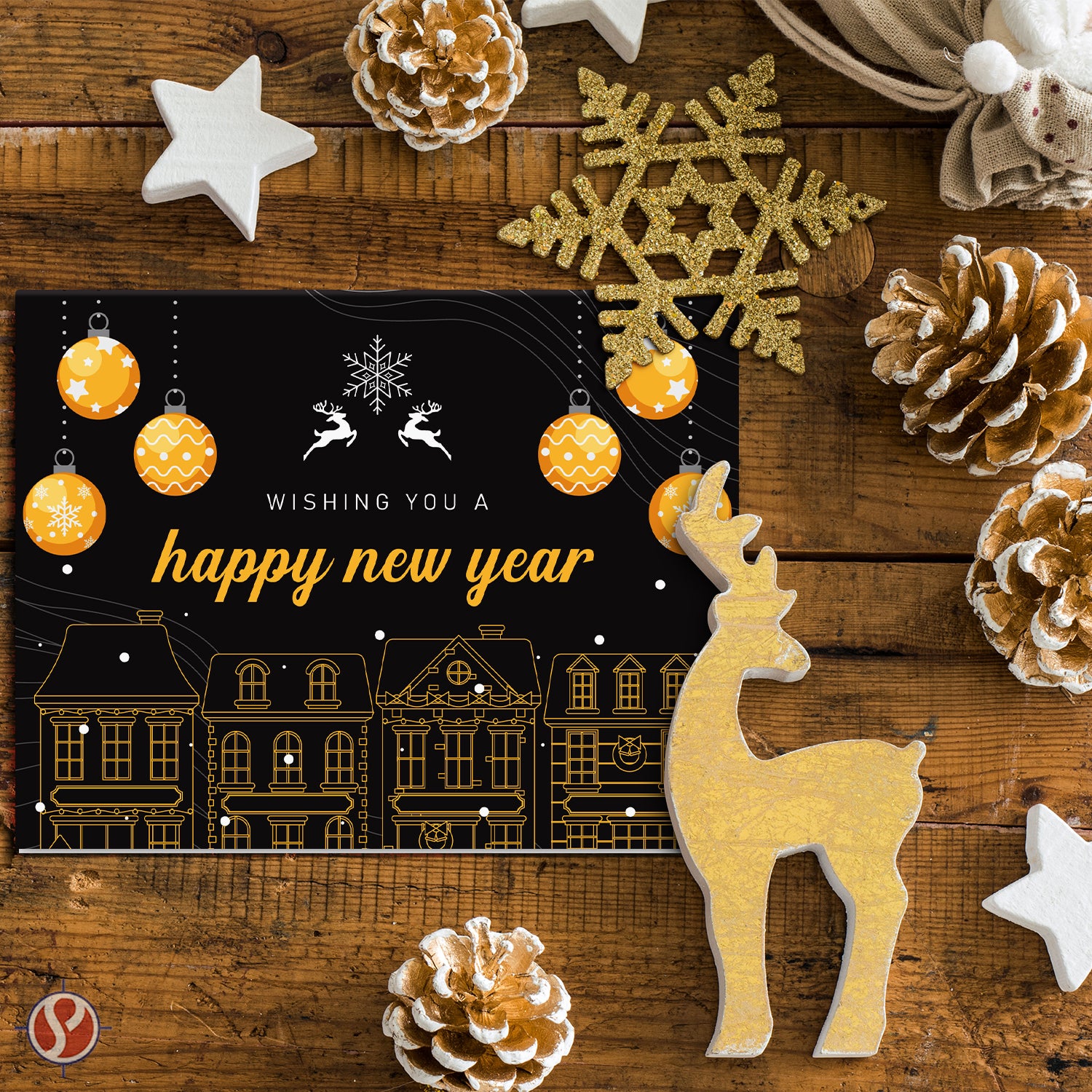 2026 Happy New Year Greeting Cards and Envelopes - 4.25 x 5.5" (A2 Size) - 25 per Pack