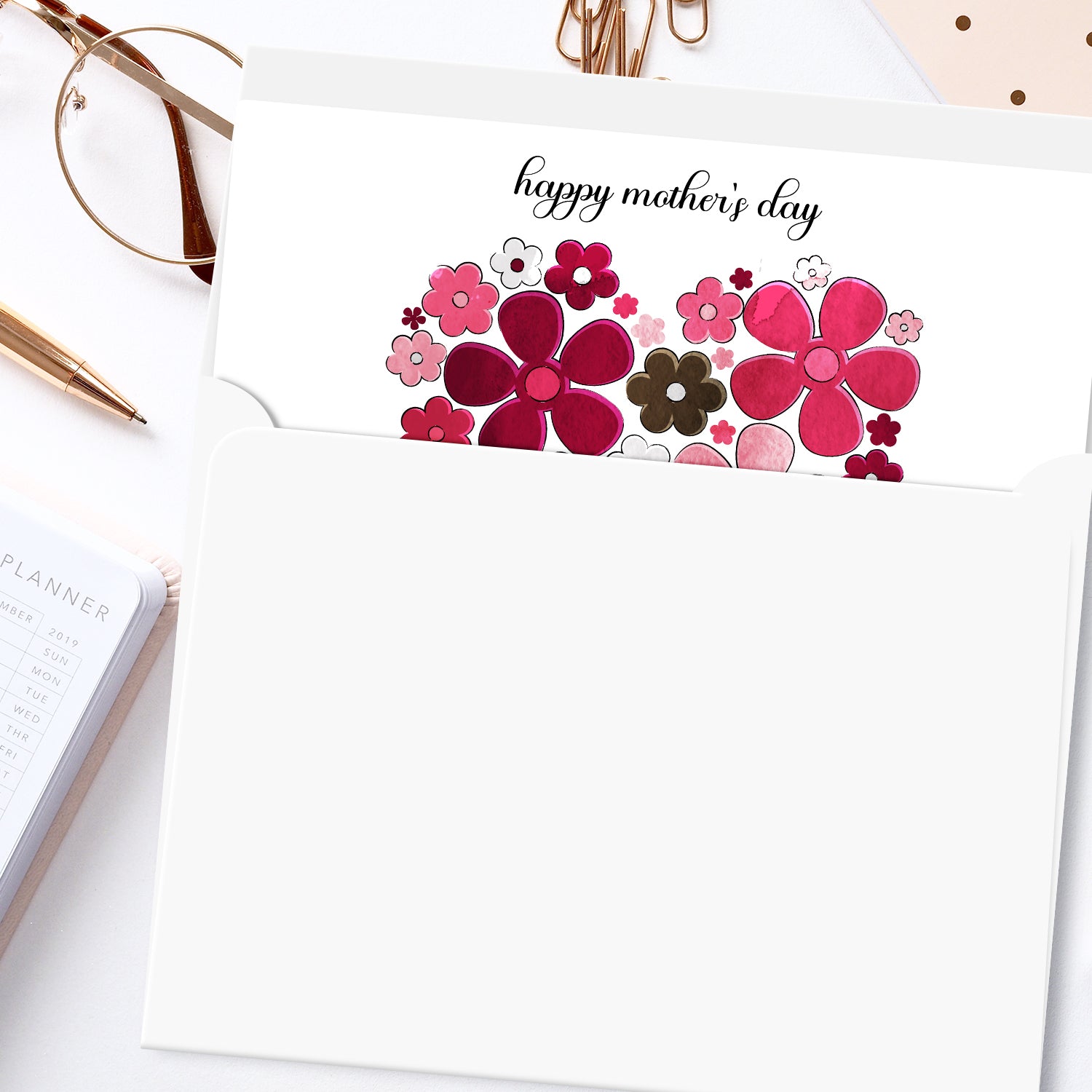 Happy Mother's Day, We Love You So Much! Thank You Greeting Cards and Envelopes for Mom, Wife | 4.25 x 5.5 | 10 per Pack