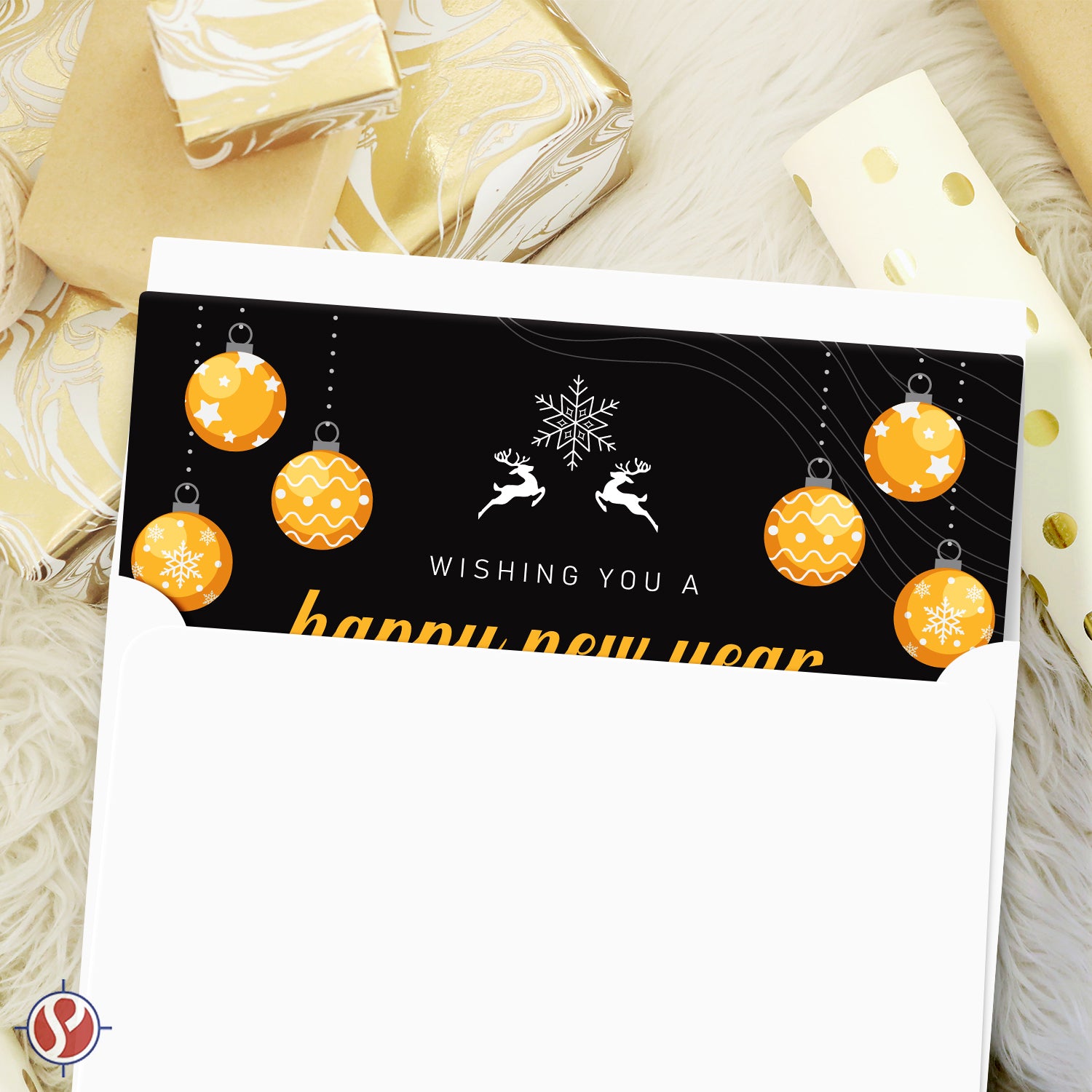 2026 Happy New Year Greeting Cards and Envelopes - 4.25 x 5.5" (A2 Size) - 25 per Pack