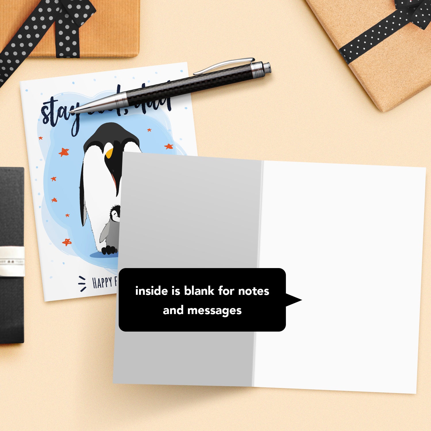 Stay Cool, Dad! Happy Father's Day Greeting Cards and Envelopes for Dad, Stepdad | 4.25 x 5.5 | 10 per Pack