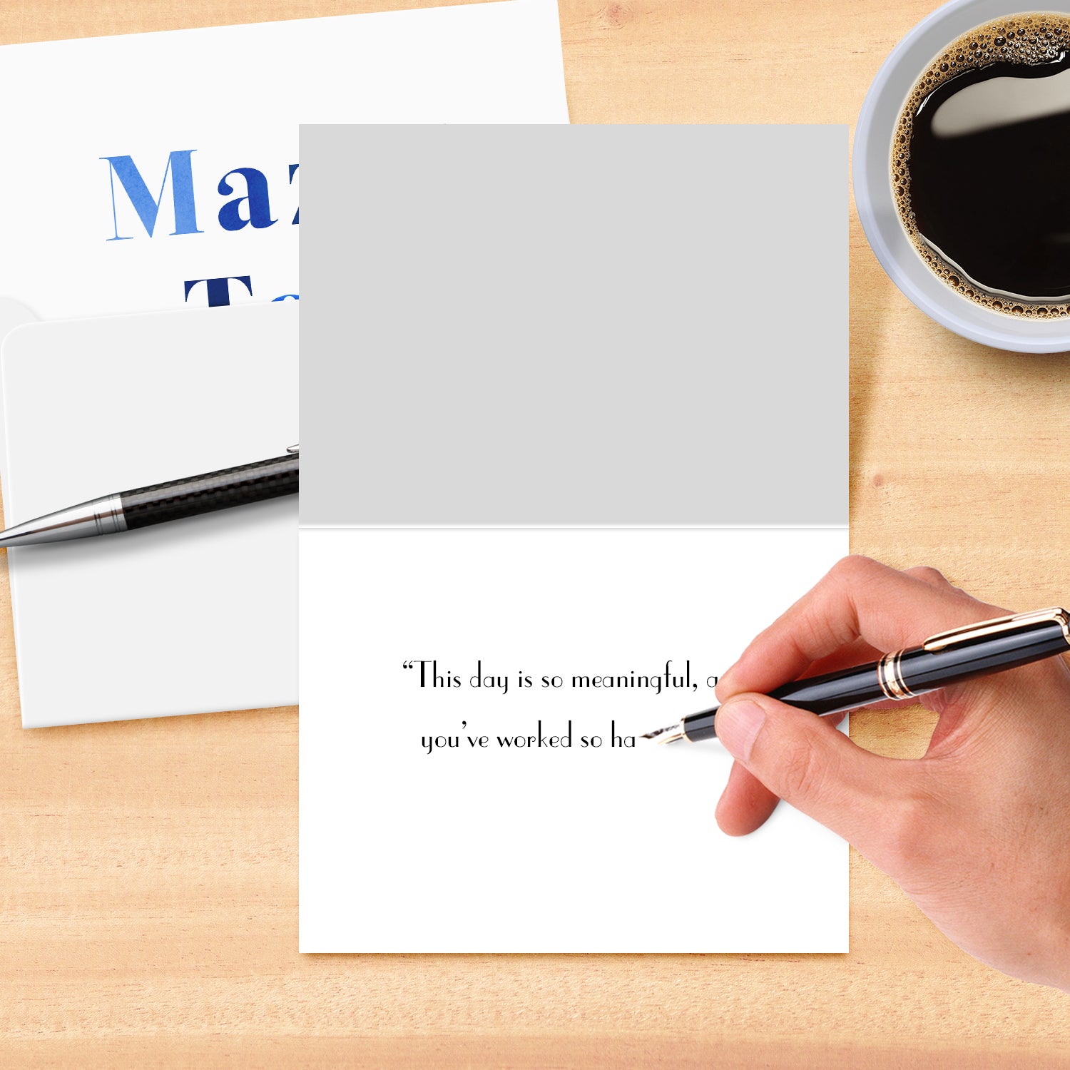 Mazel Tov Congratulations Greeting Cards and Envelopes – Bar and Bat Mitzvah, Weddings and Jewish Celebrations – 4.25" x 5.5" – 10 per Pack