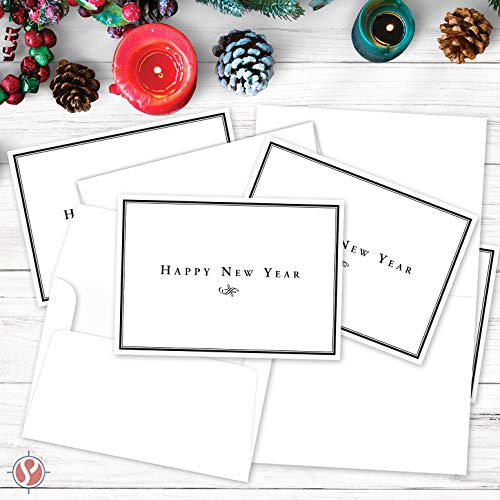 "Happy New Year" Greeting Cards & Envelopes - 25 Per Pack FoldCard