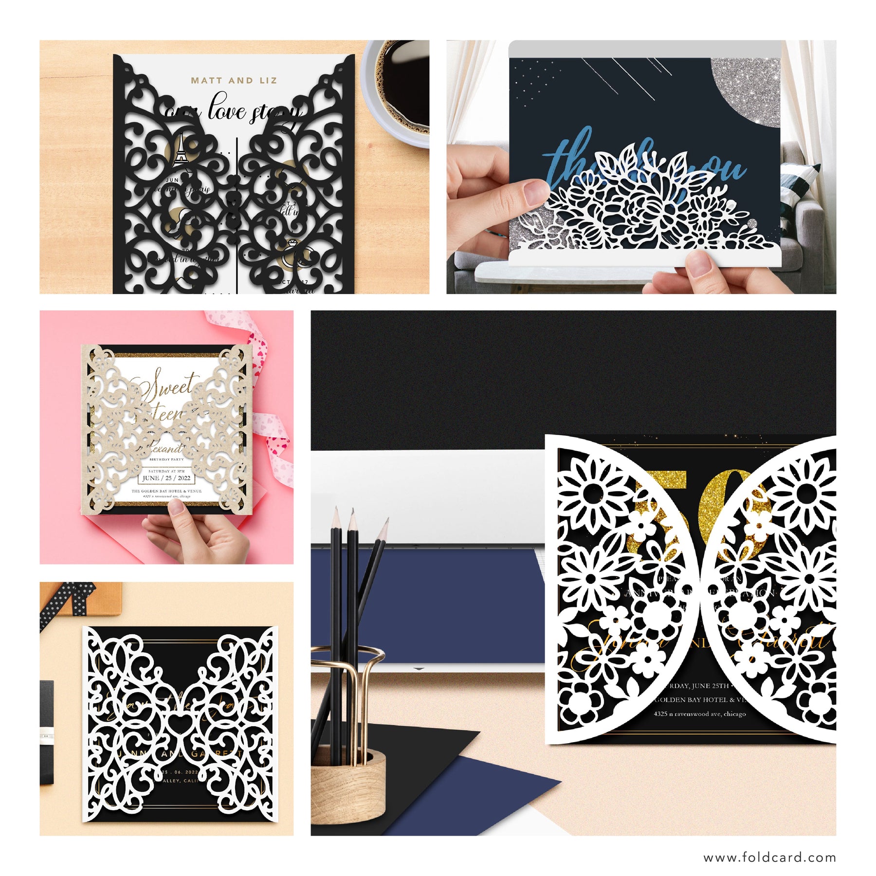 10” x 10” Square Cardstock | 80lb Cover White Thick Card Stock Paper – Smooth Finish 50 per Pack FoldCard