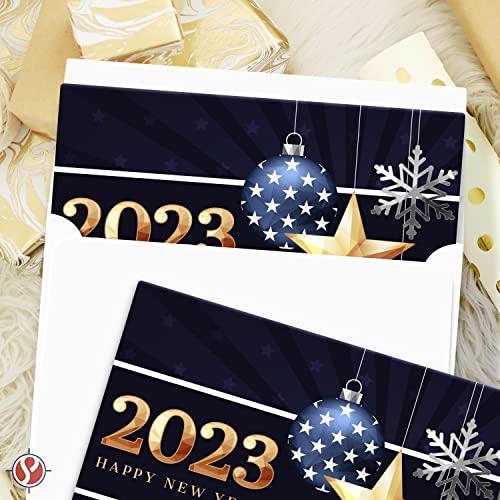 2023 Happy New Year – Blank American Patriotic 4.25 x 5.5” - 25 Per Pack FoldCard
