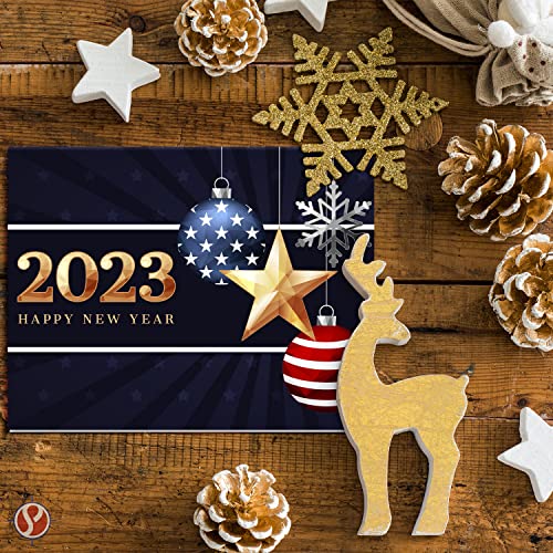 2023 Happy New Year – Blank American Patriotic 4.25 x 5.5” - 25 Per Pack FoldCard