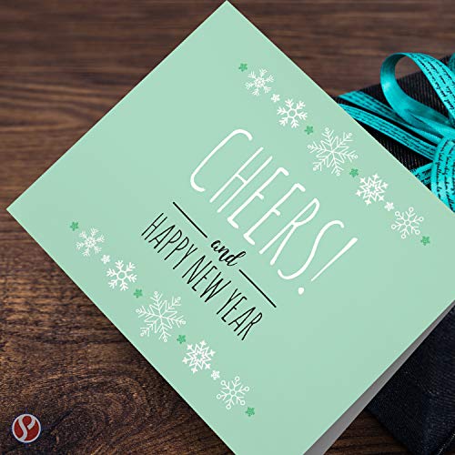 2023 Happy New Year Cheers Cards 25 Cards and 25 Envelopes per Pack FoldCard