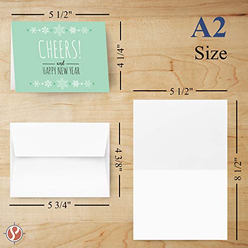 2023 Happy New Year Cheers Cards 25 Cards and 25 Envelopes per Pack FoldCard
