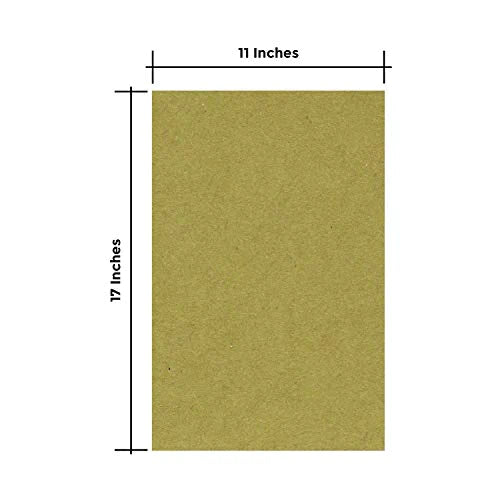25 Sheets of Chipboard, 30pt (Point) Medium Weight Cardboard .030 Caliper Thickness, Craft and Packing, Brown Kraft Paper Board (11 x 17) FoldCard
