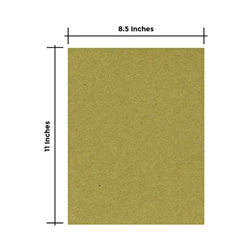 25 Sheets of Chipboard, 30pt (Point) Medium Weight Cardboard .030 Caliper Thickness, Craft and Packing, Brown Kraft Paper Board (8.5 x 11) FoldCard