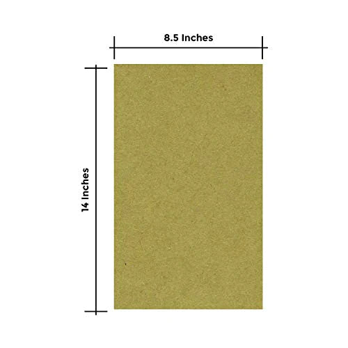 25 Sheets of Chipboard, 30pt (Point) Medium Weight Cardboard .030 Caliper Thickness, Craft and Packing, Brown Kraft Paper Board (8.5 x 14) FoldCard