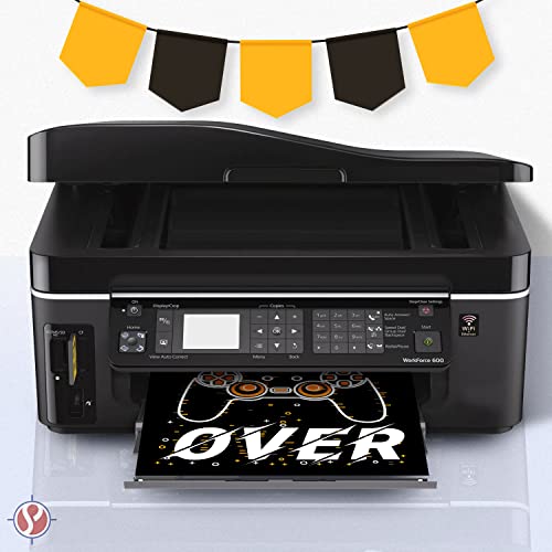 Black, Gold and White 8.5 x 11" Colored Paper Sheets Bulk Set - 200 Sheets Total