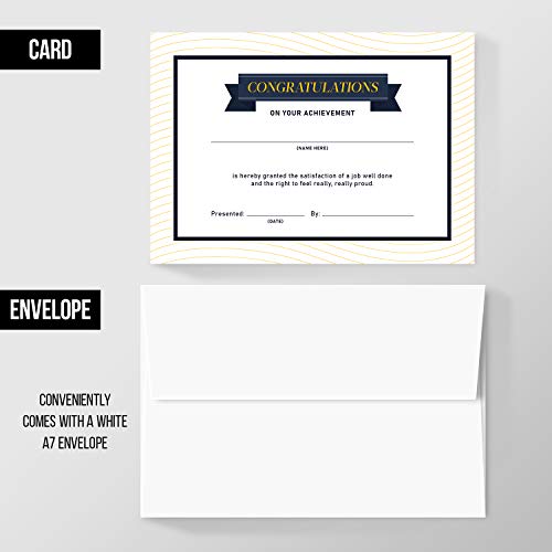 Elegant Congratulations Flat Note Cards | Fill-in-the-Blank | 25 Cards & Envelopes