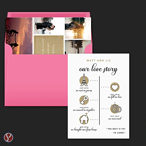 Sobres ultra fucsia A7 para el Día de San Valentín: paquete de 25 para tarjetas de felicitación, invitaciones y más