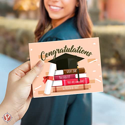 Congratulations Graduation Greeting Cards and Envelopes - Class of 2025 Celebratory Fold Over Greetings