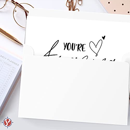 “You’re Amazing” Cards and Envelopes – Elegant Fold Over Greetings of Appreciation, Encouragement and Thanks for Friends and Family – Blank Inside | 4.25 x 5.5” | 10 per Pack