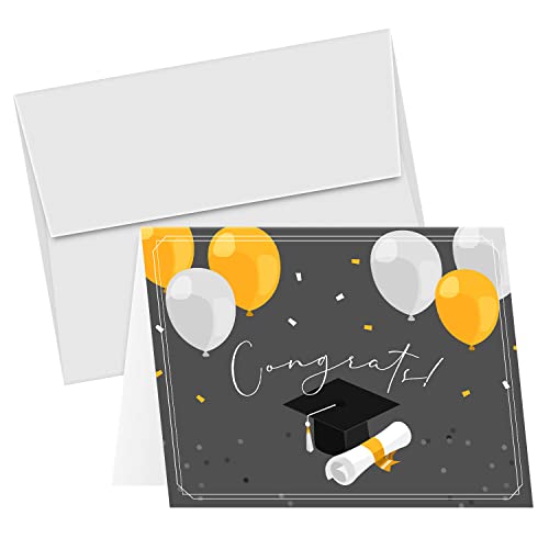 Congrats Graduation Cards in Black & Gold