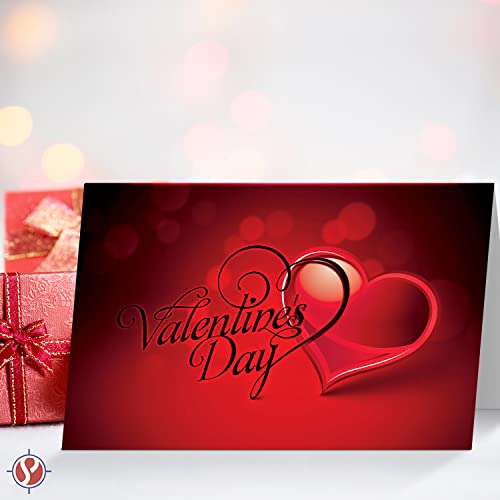 Tarjetas y sobres Jumbo Happy Valentine's Day, hermosas y románticas felicitaciones de amor para esposo, esposa, novio o novia | 8.5 x 5.5” (cuando está plegado) | 2 por paquete (Corazón de guión)
