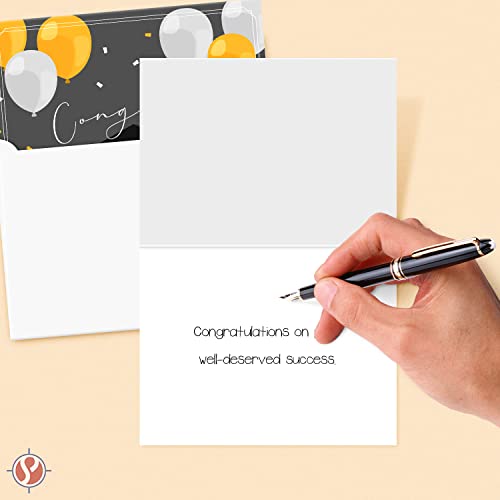Congrats' Elegant Black and Gold Graduation Greeting Cards and Envelopes - Perfect for Class of 2025