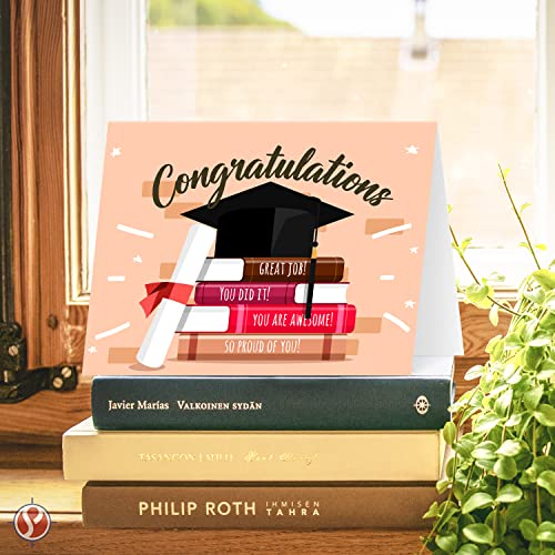Congratulations Graduation Greeting Cards and Envelopes - Class of 2025 Celebratory Fold Over Greetings