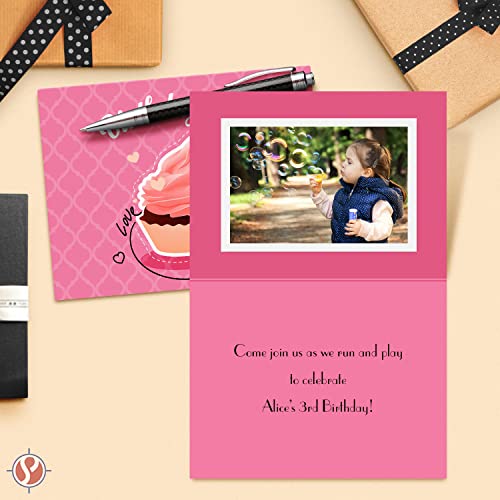 Tarjetas plegables ultra fucsias en blanco para el Día de San Valentín - Paquete de 25