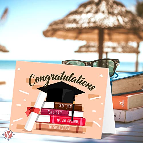 Congratulations Graduation Greeting Cards and Envelopes - Class of 2025 Celebratory Fold Over Greetings