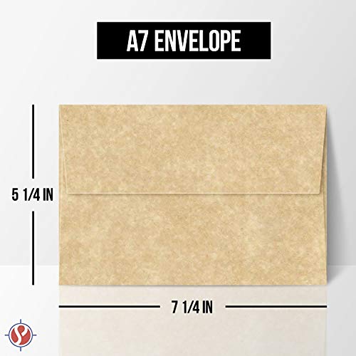 A7 Aged Parchment Envelopes 24lb Bond, 60lb Text | 25 Per Pack FoldCard