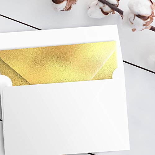 A7 White Envelopes, Gummed Flap – Fits 5 x 7” Greeting Cards, Wedding & Party Invitations, Bridal Showers, Announcements, Photos | 5 1/4” x 7 1/4” | 24lb Bond (60lb Text) | 25 per Pack FoldCard