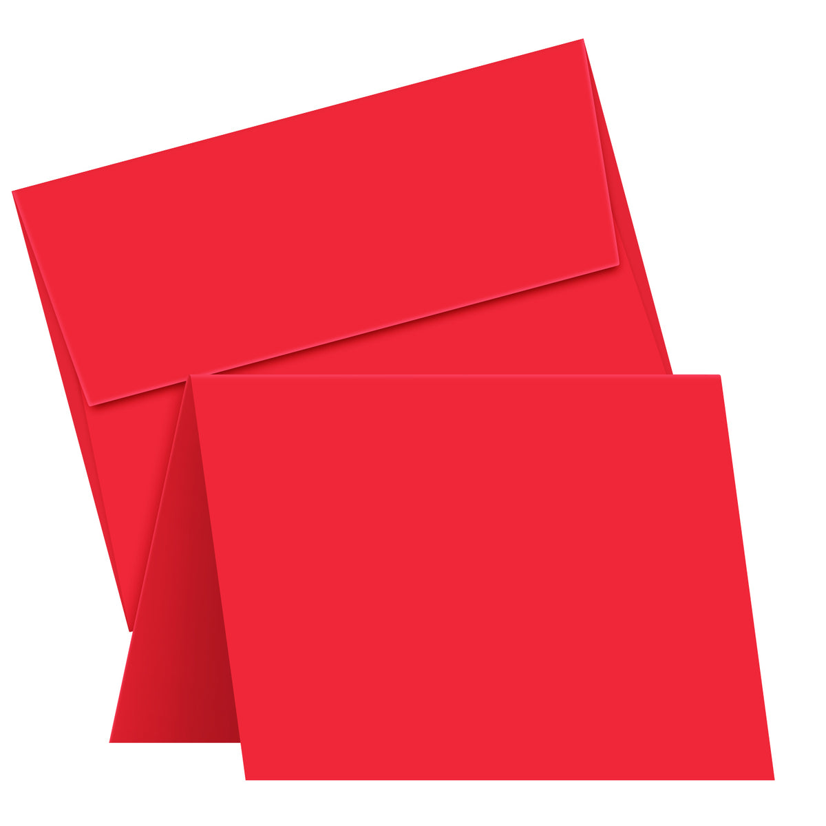 Valentine's Day Card Pack – 5" x 7" Bright Red Blank Cards with Envelopes, Scored for Folding – 25 per Pack