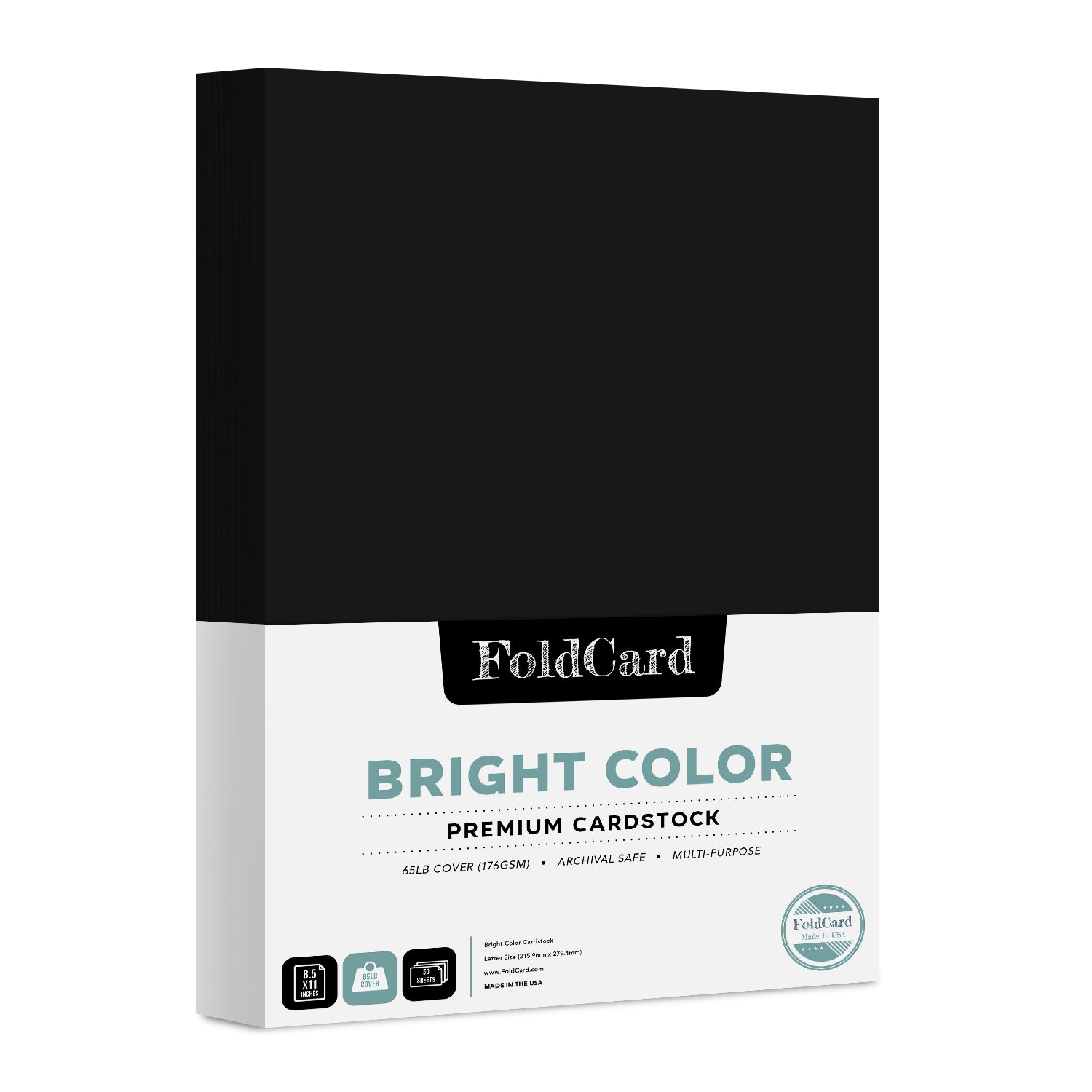 Premium Quality Bright Color Cardstock: 8.5 x 11 - 50 Sheets of 65lb Cover Weight