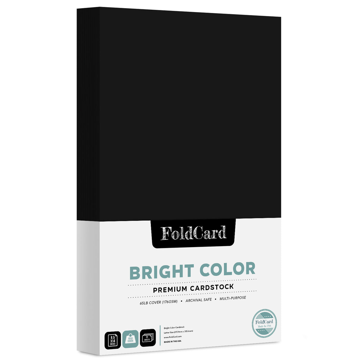 Premium Quality Bright Color Cardstock: 8.5 x 14 - 50 Sheets of 65lb Cover Weight