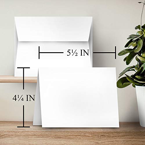 Blank Greeting Card Set With Envelope - for Business, Invitations, Bridal Shower, Holiday Cards, Birthday, Weddings | 4.25" x 5.5" Inches | Bulk Set of 50 FoldCard