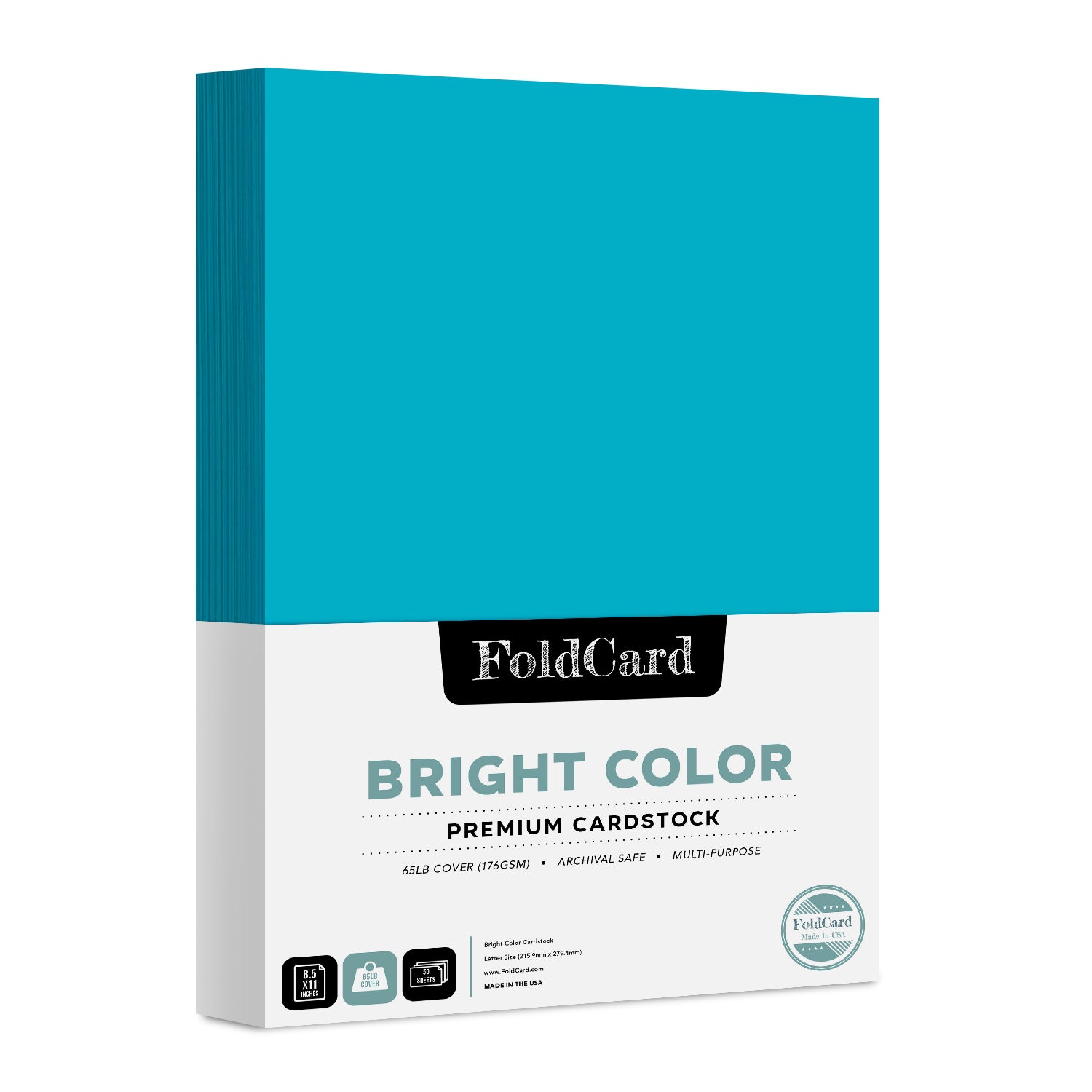 Premium Quality Bright Color Cardstock: 8.5 x 11 - 50 Sheets of 65lb Cover Weight