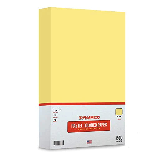 Buff 11 x 17" Pastel Light Color Regular Paper, Big Size Colored Light