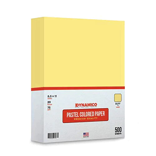 Buff 8.5 x 11 Pastel Light Color Regular Paper, Colored Lightweight Papers | 1 Ream of 500 Sheets