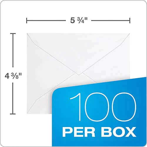 Columbian Invitation Envelopes, A2, 4-3/8 x 5-3/4 Inches, White, 100 Per Box (CO198) FoldCard