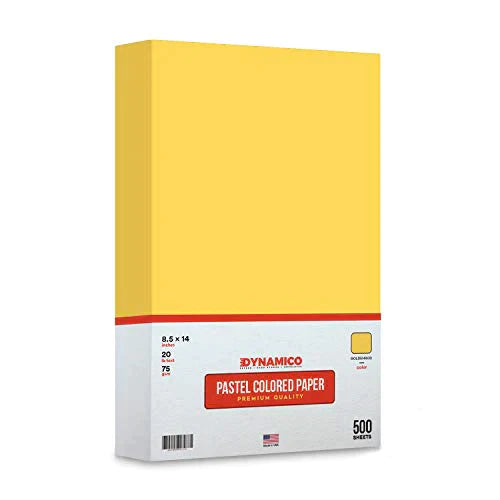 Goldenrod 8.5 x 14" Legal Size Pastel Light Color Paper | 1 Ream of 500 Sheets FoldCard